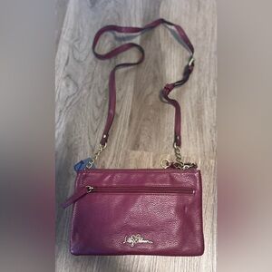 New With Tags Libby Edelman Cranberry Exotic Crossbody Bag